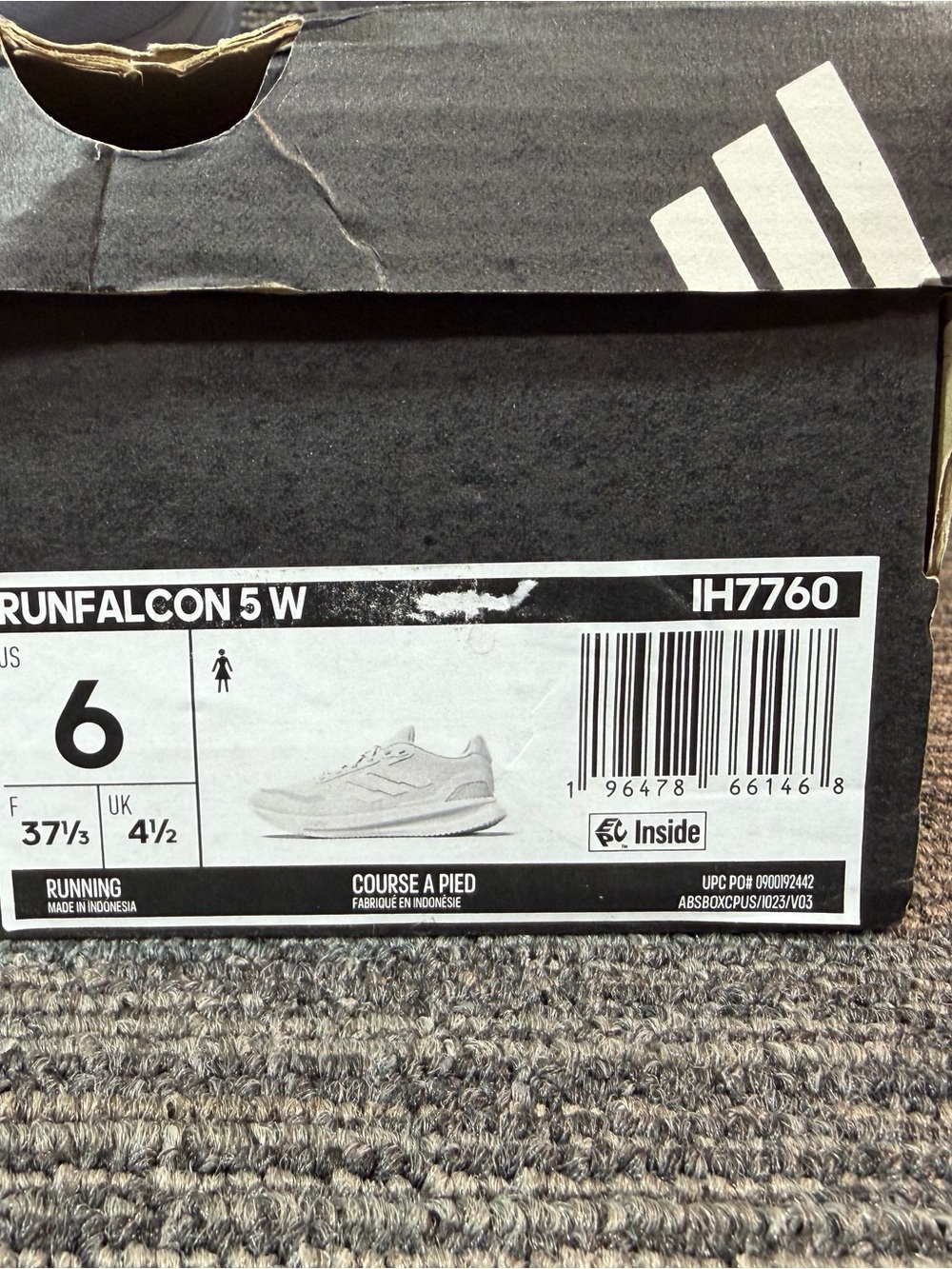 adidas Women's RunFalcon 5 All White Running Sneakers - Picture 7 of 7